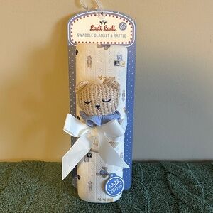 Ladi & Ladi Baby Swaddle Blanket & Rattle Teddy Bear 🧸 NEW!